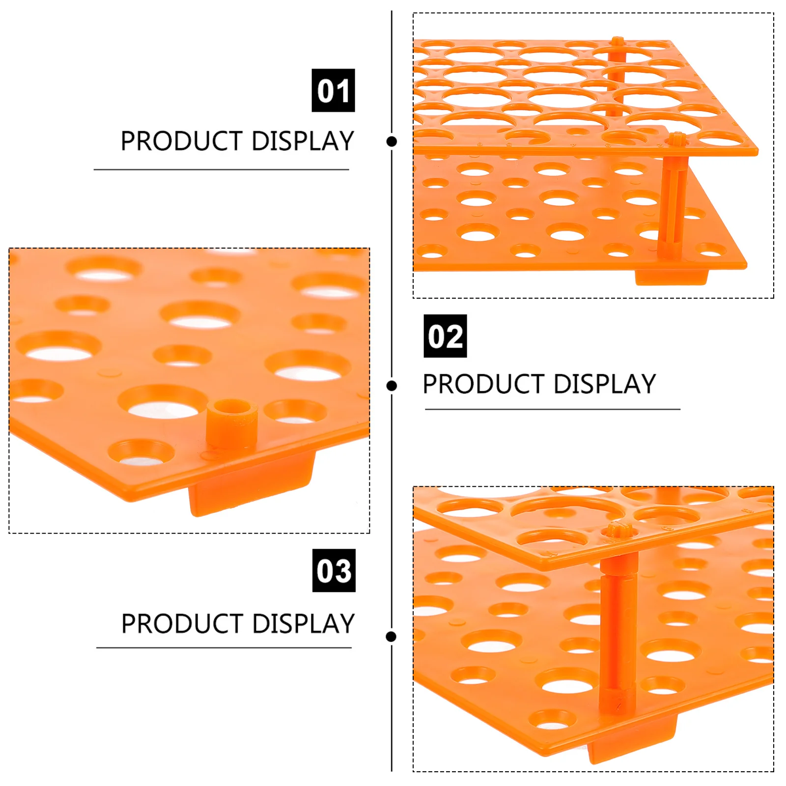 

50 Holes Tube Rack Durable Plastic Holder Thickened Tube Mount for Lab 10ml 15ml 50ml Tubes High Low