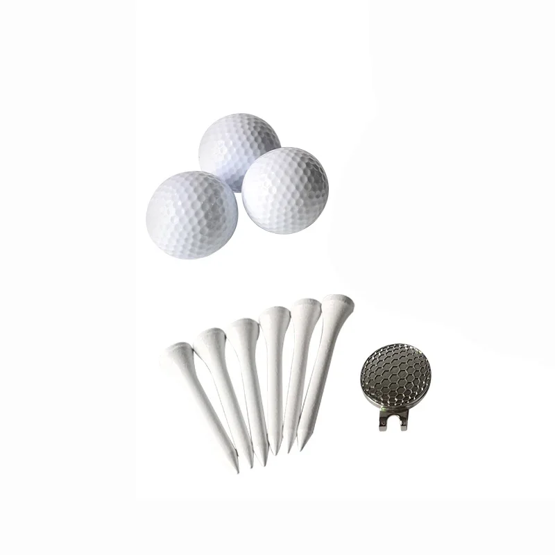 11Pcs Golf Gift Set with 6 Golf Tees 3 Golf Balls 1 Divot Repair Tool Leather Box Kit Outdoor Training Practice Accessories