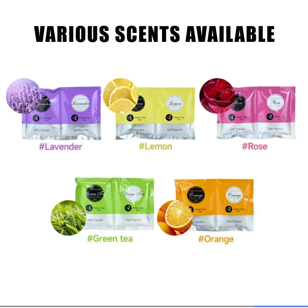 Tuta per la cura dei piedi per pedicure 2 in 1, 10 set di kit per scrub spa con gelatina esfoliante alla lavanda