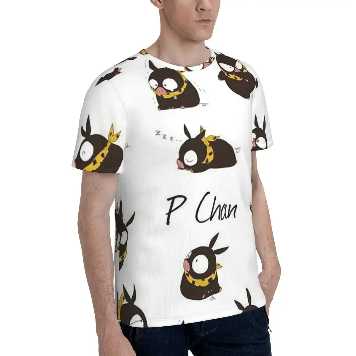 Ranma 1/2 Saotome Pig Girls P Chan T-Shirt for Men polyester T Shirts Men's Short Sleeve O-Neck Summer Clothes Tops