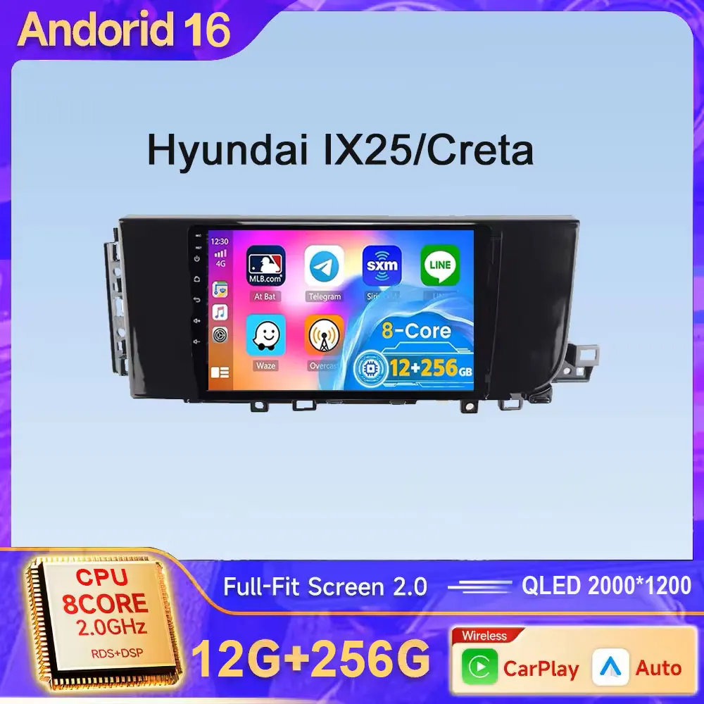Car Radio For Hyundai IX25/Creta 2024 Stereo Android16 Auto Carplay Multimedia Video Player GPS 2din Head Unit