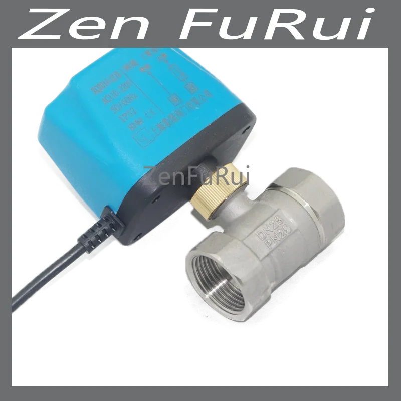 Lelong White Stainless Steel Electric Two-Way Ball Valve Two Two-Wire Normally Open and Normally Closed 12 V24v220v