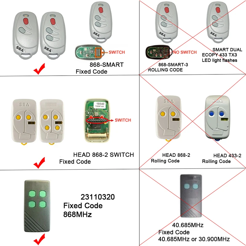 For ERREKA Garage Door Remote Control Clone Compatible 868MHz KUMA KU03 Garage Door Opener Electric Door Control Replicator