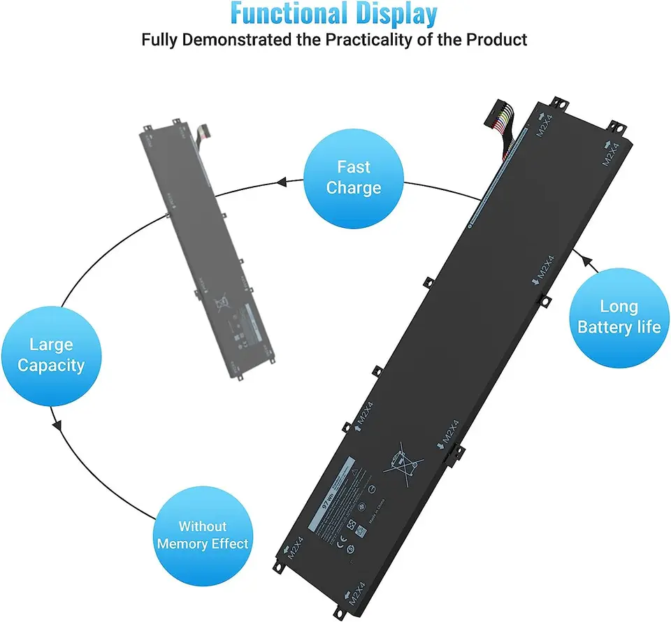 Batteria 97Wh 6GTPY Compatibile Con Dell XPS 15 (9550/9560/9570/7590), Vostro 7500, Precision 5510-5540 – 11.1V, Ioni Di Litio