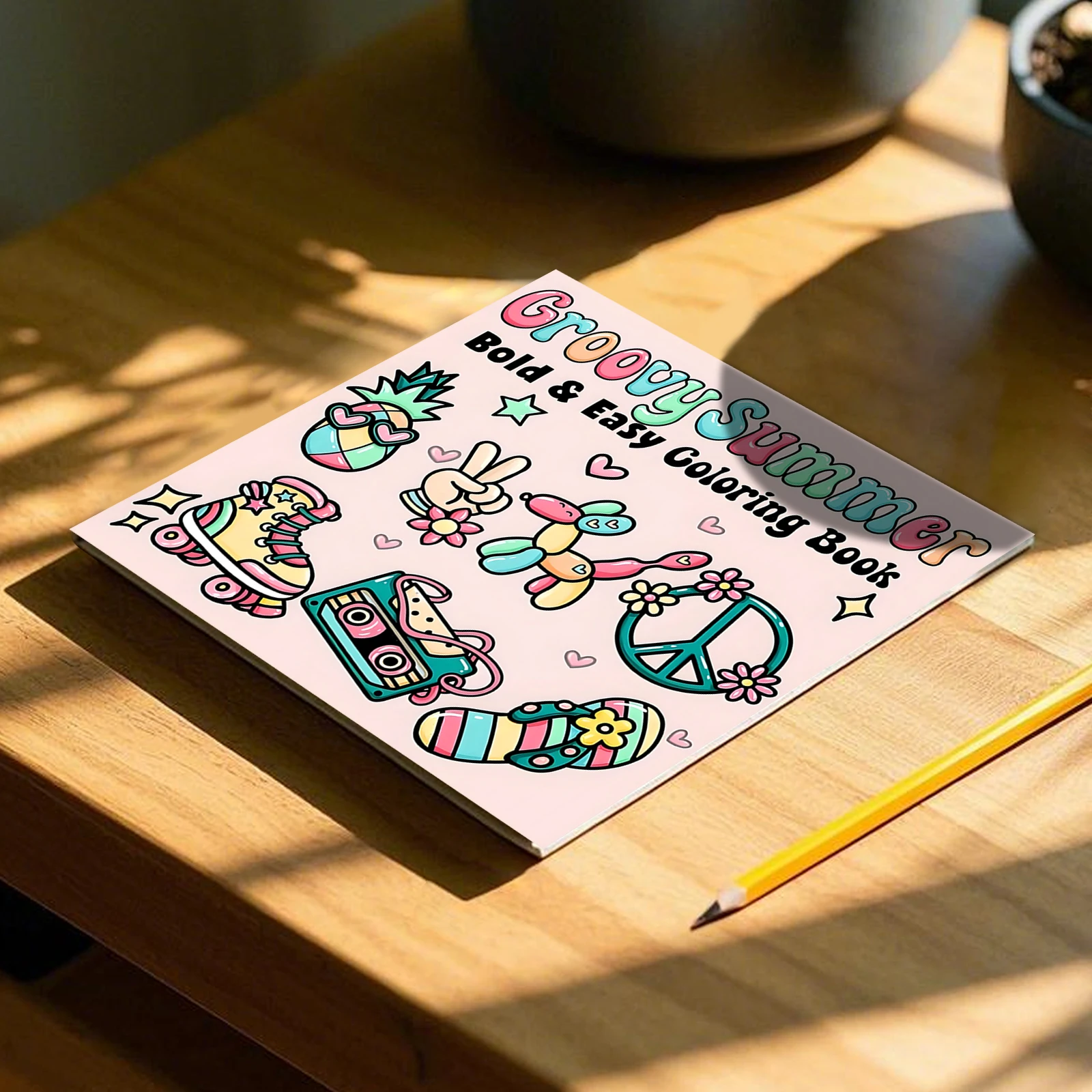 رائع الصيف أنماط جريئة سهلة 24 صفحة كتاب تلوين فني للبالغين كتاب رسم لطيف هدية مثالية للحفلات وأعياد الميلاد #2