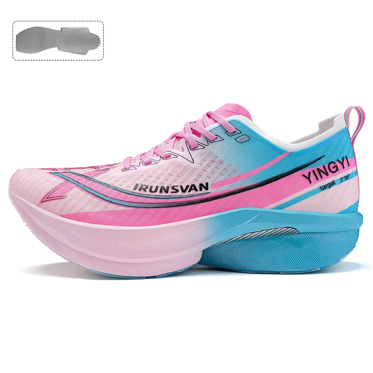 IRUNSVAN Shadow Wing 2.0 Marathon Sports Running Shoes Lightweight Athletic Nonskid Professional Full Palm Carbon Plate Sneaker