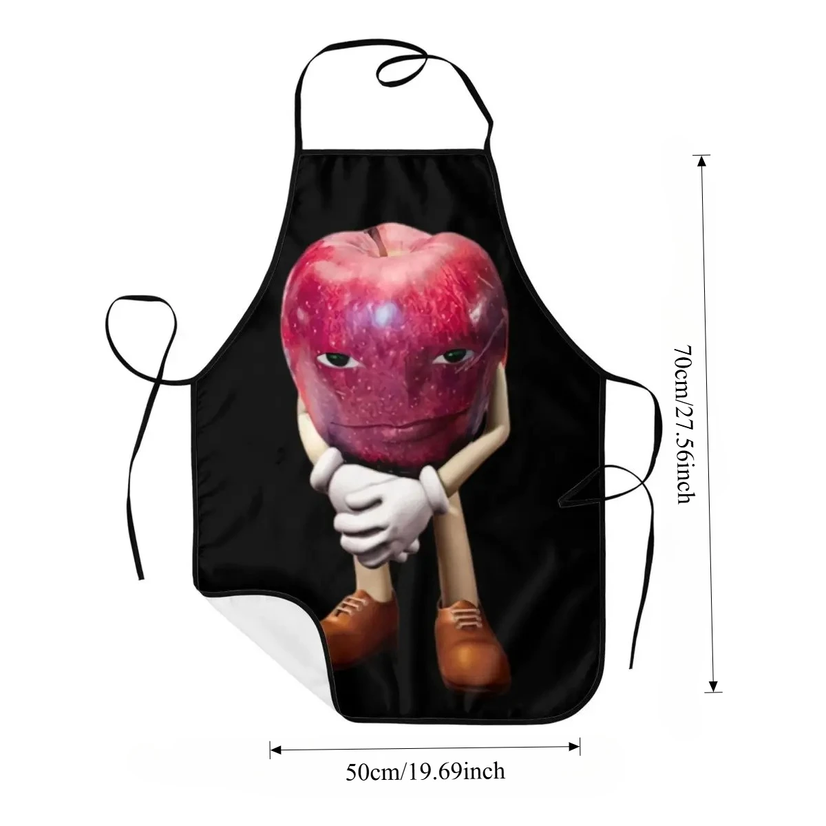 【Apple Funny Face】Funny Print Apron, Stain-Resistant & Easy To Wash, Suitable for Cooking, Baking & Gardening Apron