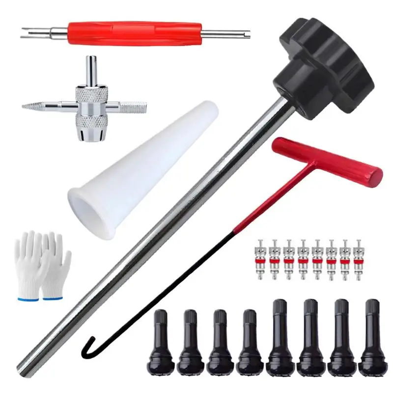 23pcs Car Slotted Handle Tire Valve Stem Core Remover Screwdriver Tire Repair Install Tool Kit Auto Motorcycle Accessories