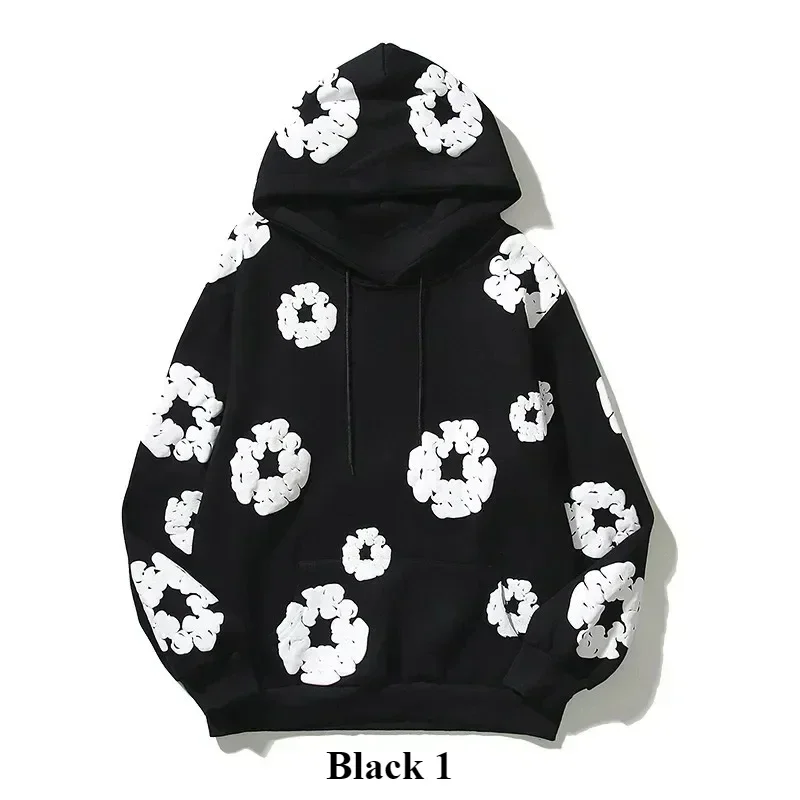 Wreath Hoodies Y2k Men Streetwear 3D Foam Cotton Women Sweatshrts Thicken Pullovers Kakazzy Hoodies Fashion Man Winter Clothes