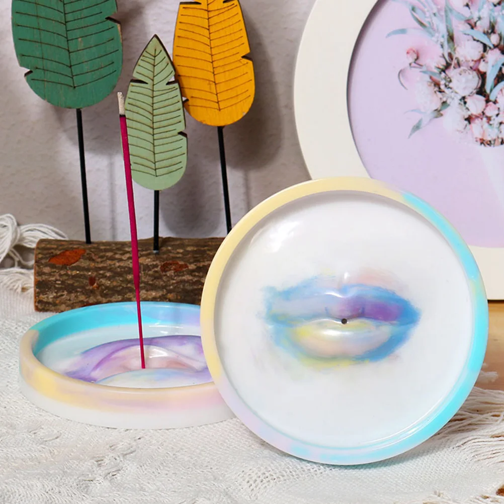 

2Pcs DIY Silicone Incense Holder Mold Epoxy Resin Casting Tray Reusable Non Stick Flexible Mold for Craft Making Projects