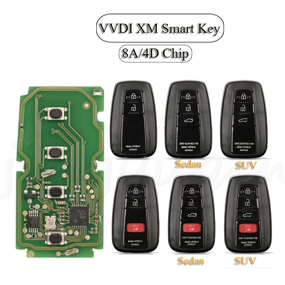 

Jingyuqin 2/3/4 кнопки VVDI XM умный Универсальный Полный ключ для Toyota 8A/4D Key TOOL Plus Max VVDI2 Mini поддержка обновления и перезаписи