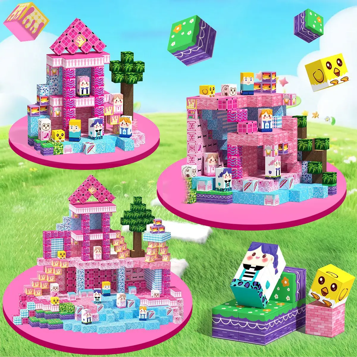 جديد كتل مغناطيسية مجموعة السفر ألعاب أطفال مكعبات مغناطيسية بناء البناء الجذعية لعبة صندوق حديد محمول ألعاب تعليمية هدية عيد الميلاد