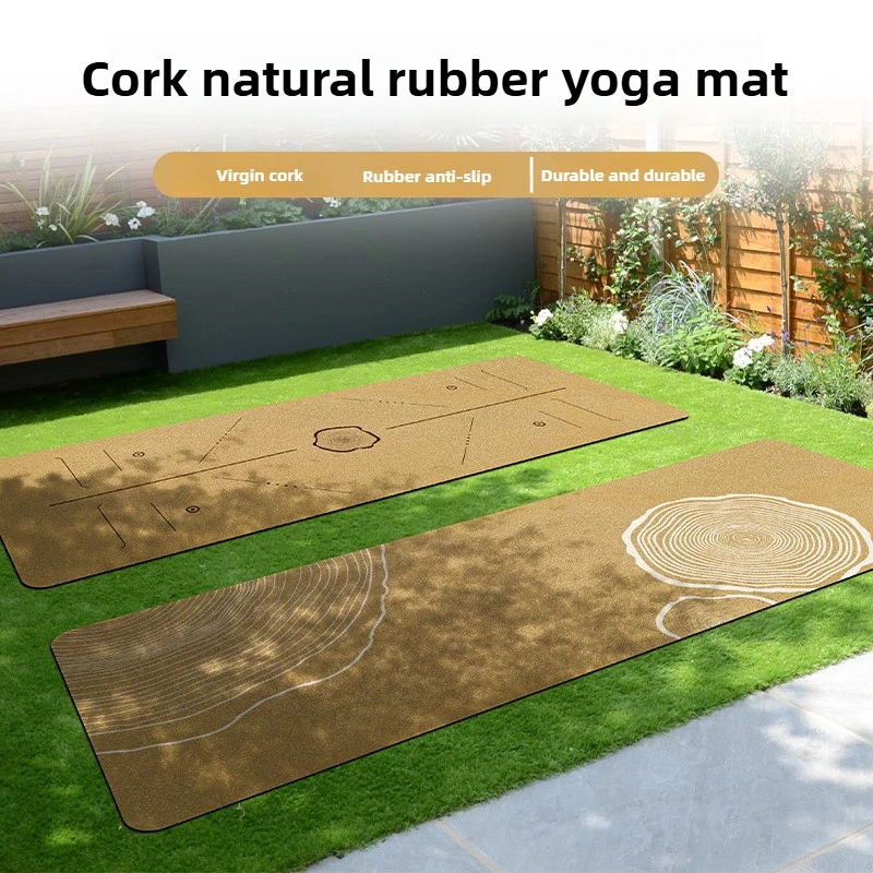 Cork Yoga Mat Natural Rubber Sports Wear-resistant Non-slip Thickened Fitness Custom Gymnastics Exercise Workout Gym