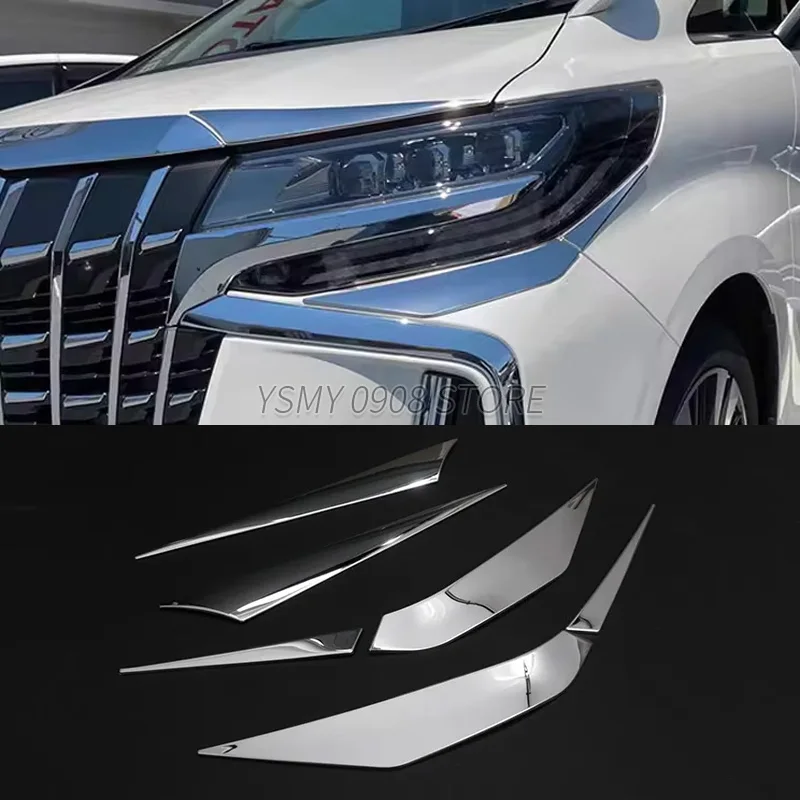 

Автомобильная крышка фар, декоративная накладка для Alphard 30 2018 2019, высококачественные хромированные наклейки для стайлинга автомобилей, внешние аксессуары