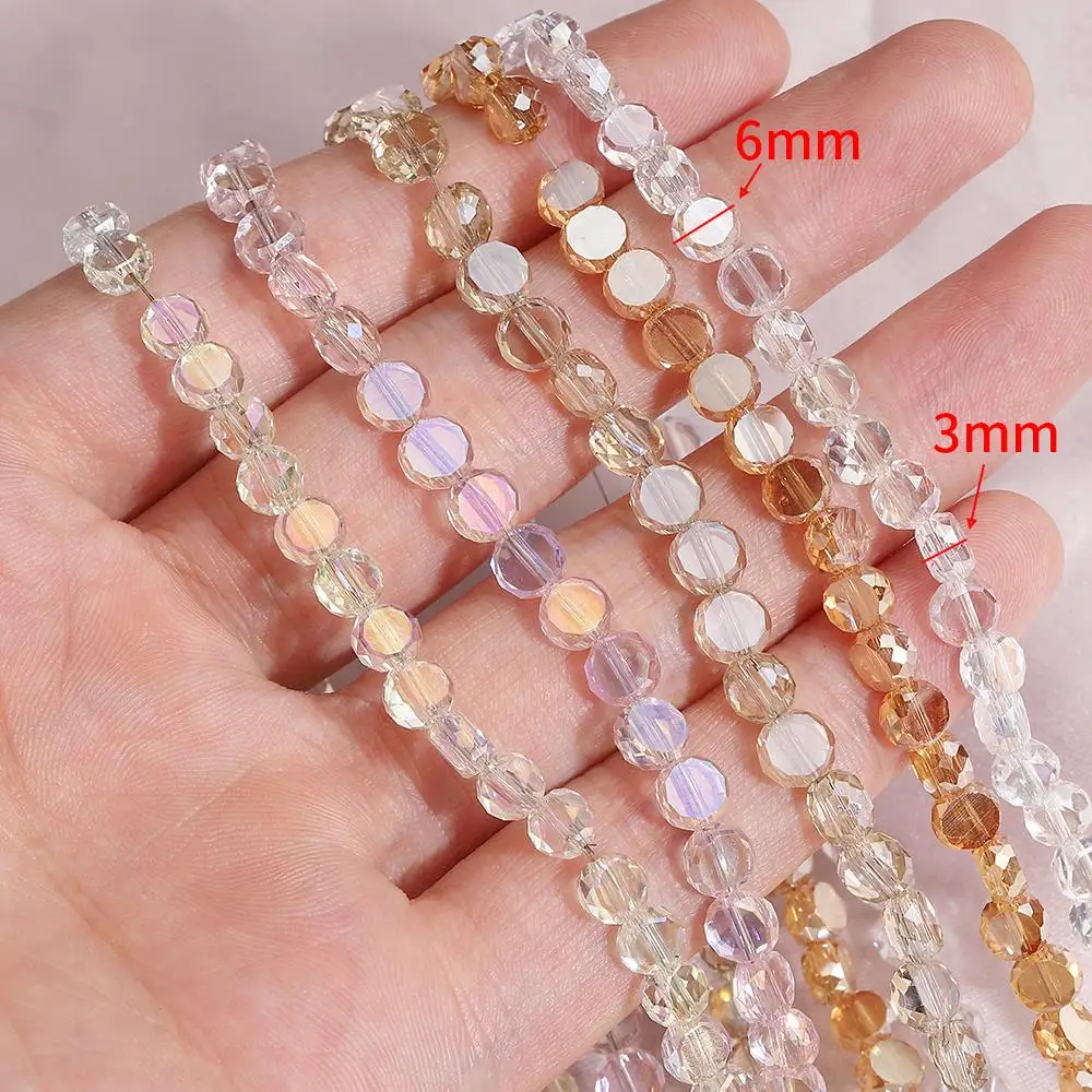 100pcs Crystal Stone Beads Rondelle Austria Faceted Loose Spacer Round Beads for Jewelry Making DIY Necklace Bracelet Wholesale