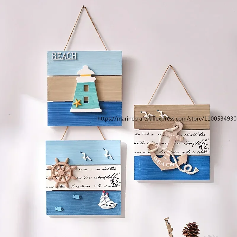 

Creative Welcome Sign Ocean Plaque Mediterranean Shape Lighthouse Iron Anchor Rudder Decoration Sign Wall Mount Decoration