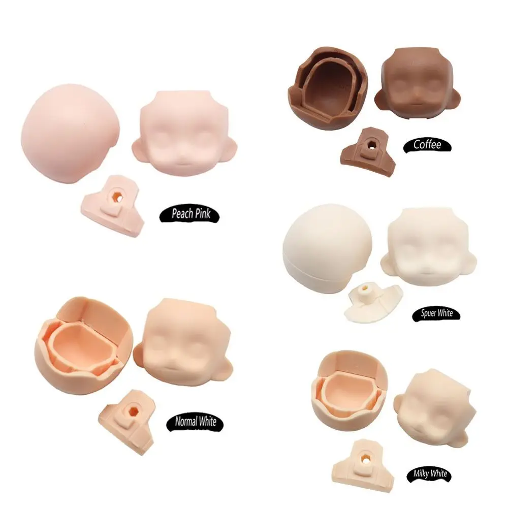 Nouveau résine 1/11 poupée visage poupées jouet accessoires 5 couleurs OB11 poupée tête arrière corps ajustement Obitsu11 cgc DOD poupées/1/12 BJD poupées