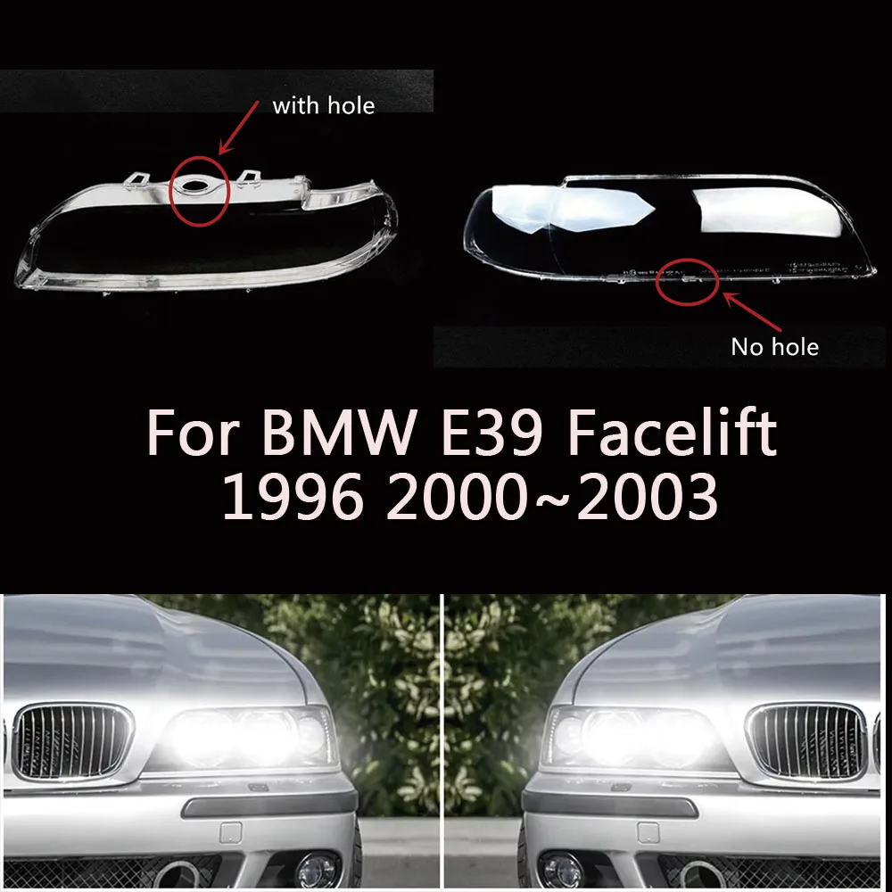 Headlight Lens Cover Easy Installation Auto 63128375301 63128375302 For BMW E39 Facelift 1996 2000~2003 Replaces Parts