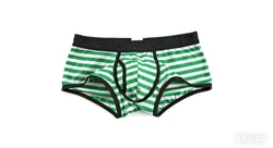 Men Underwear Striped Trunks Skinny Cotton Breathable Comfy Sweat Absorption Mid-rise Penis Pouch Side Split Sports Boxer Shorts