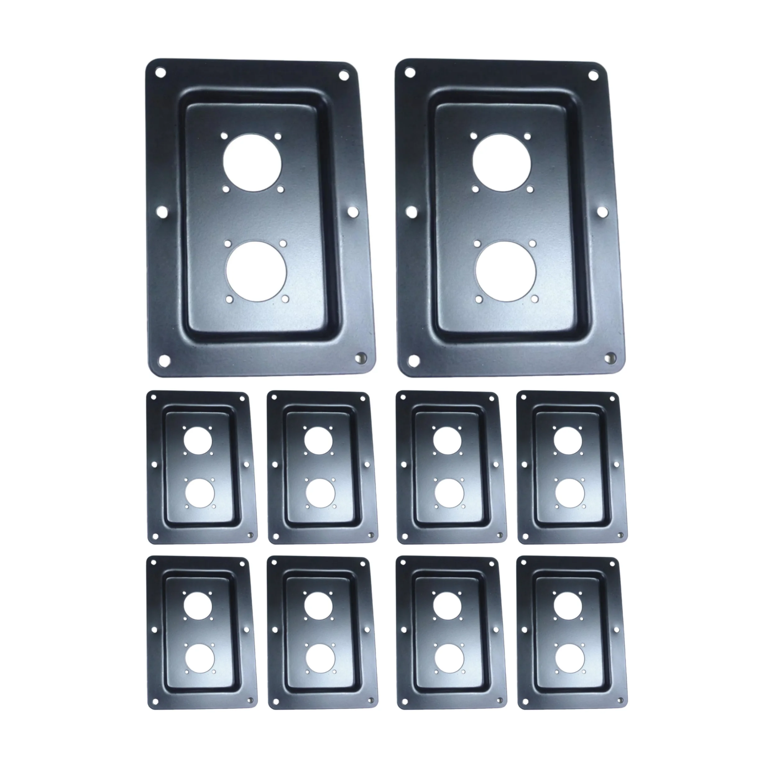 

(10) Ten Large BLANK Metal Speaker Jack Plates Dual Large SpeakOn NL8MPR, NL4MPR For Neutrik