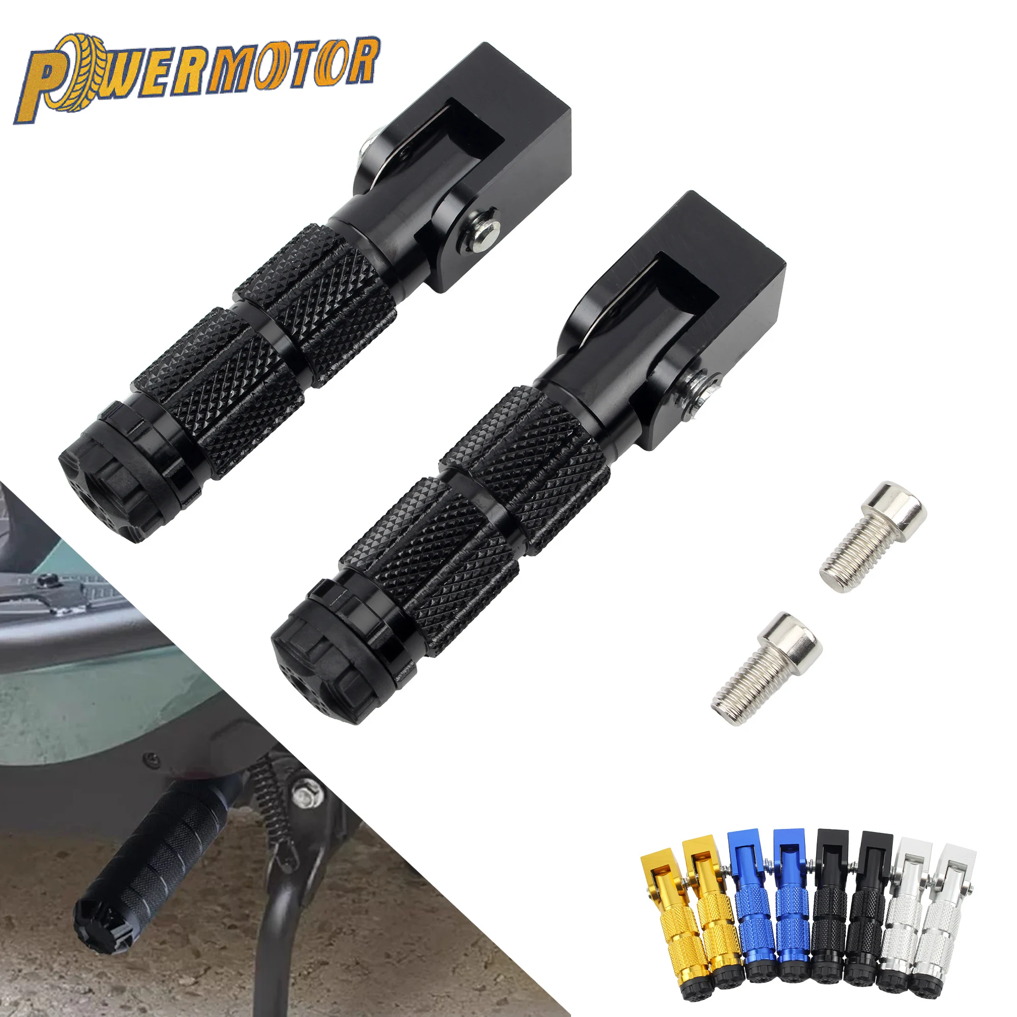Universal Motorrad Faltbare Fußrasten 8mm Aluminium Legierung Fußstütze Pedal Für KTM Yamaha Honda Motorrad Geändert Zubehör