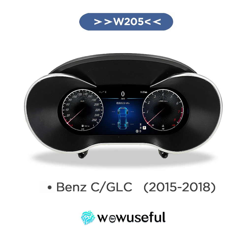 12.3 ''Instrumentenpaneel Cockpit Voor Benz C GLC S205 W205 V205 117X253 2015-2018 Ntg5.0 4.5 5.5 Auto Digitale Dashboard Cluster