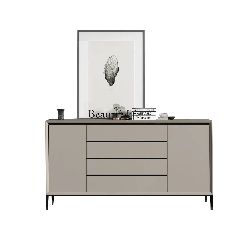 

ld 30Italian minimalist dining side cabinet integrated against the wall modern simple storage light luxury high-end entrance cab