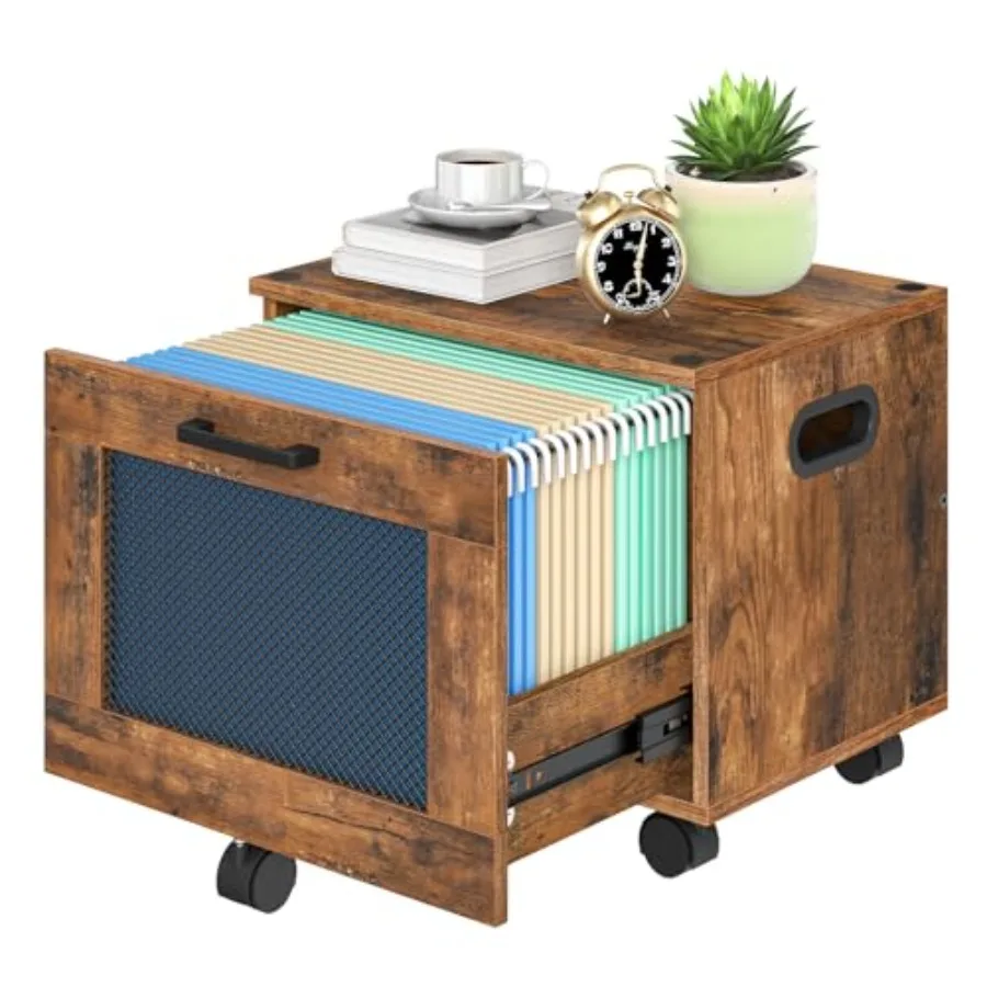 

File Cabinet Rolling File Cart Under Desk Small Filing Cabinet File Organizer Box Home Office File Basket with Drawer for A4 Le