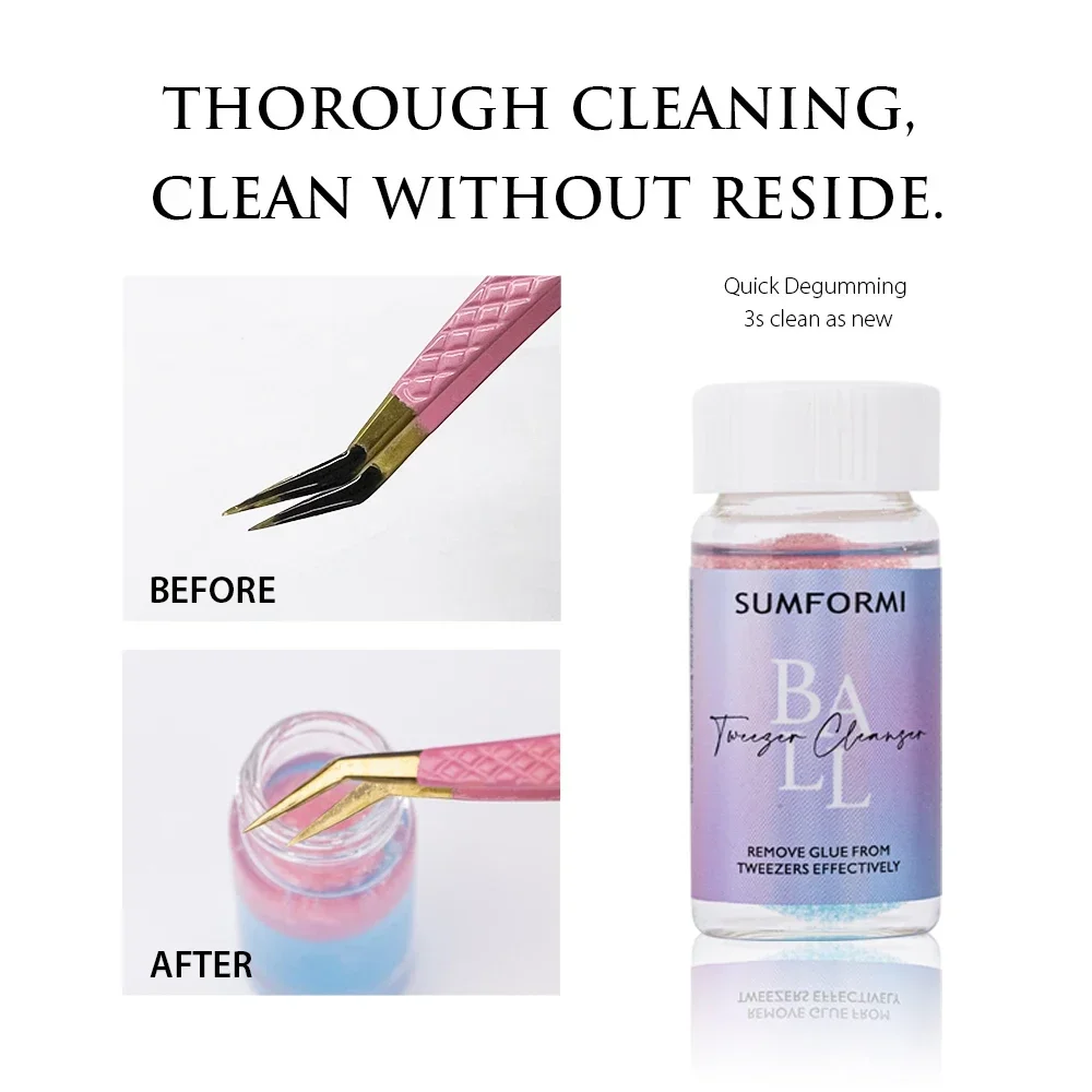 Sumformi 15ML Pinzette per Estensione Ciglia Cleaner Pinzette per Ciglia Strumento di Pulizia per Rimozione Colla per Ciglia Detergente per Colla Liquida