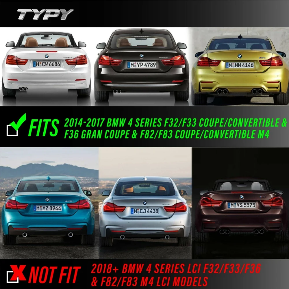 TYPY 4Pcs Car Lights For BMW 4 Sreies F32 Taillights F33 F82 2013-2020 New LED Taillight  Turn Signals Auto Accesories,Plug and Play