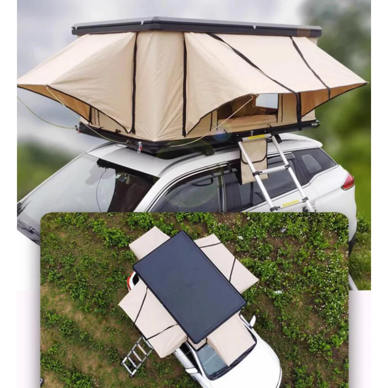 

Hot Selling HOTO Camping Equipment Popular OEM Aluminium Rooftop Car 2-4 Person Truck Hardshell Up Roof Top Ten High Quality