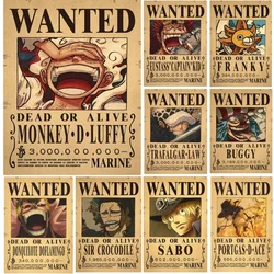 Póster Retro de Anime One Piece Nika Luffy Wanted para dormitorio de niños, decoración del hogar Zoro Living, pegatinas de papel de pared de Manga pirata, nuevo, 2023