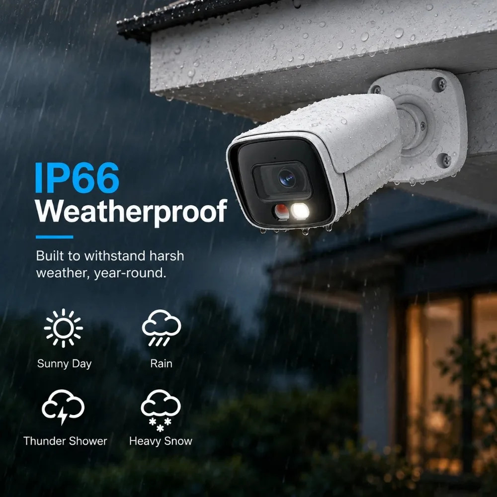 Tuya Smart 2PCS 6MP PoE IP Security Cameras Audio Recording Humanoid Detection IP66 Outdoor CCTV NVR Compatible Surveillance Cam