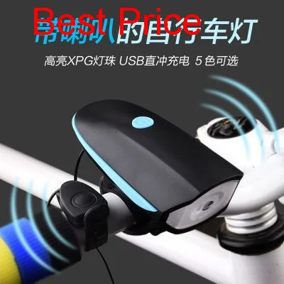 

20Pcs Bicycle Usb Charging Headlight Horn Mountain Bike Loud Electric Horn Two in One Light Horn Bell