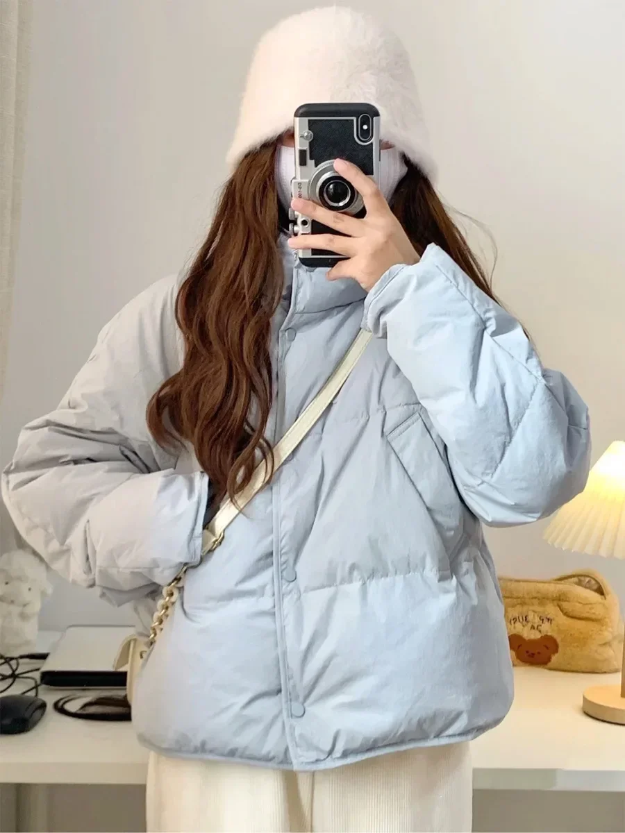 Women's Style Warm Cotton Coat Bread Design Korean Version Winter Outerwear Polyester Fabric Fashionable Short Puffer Jacket