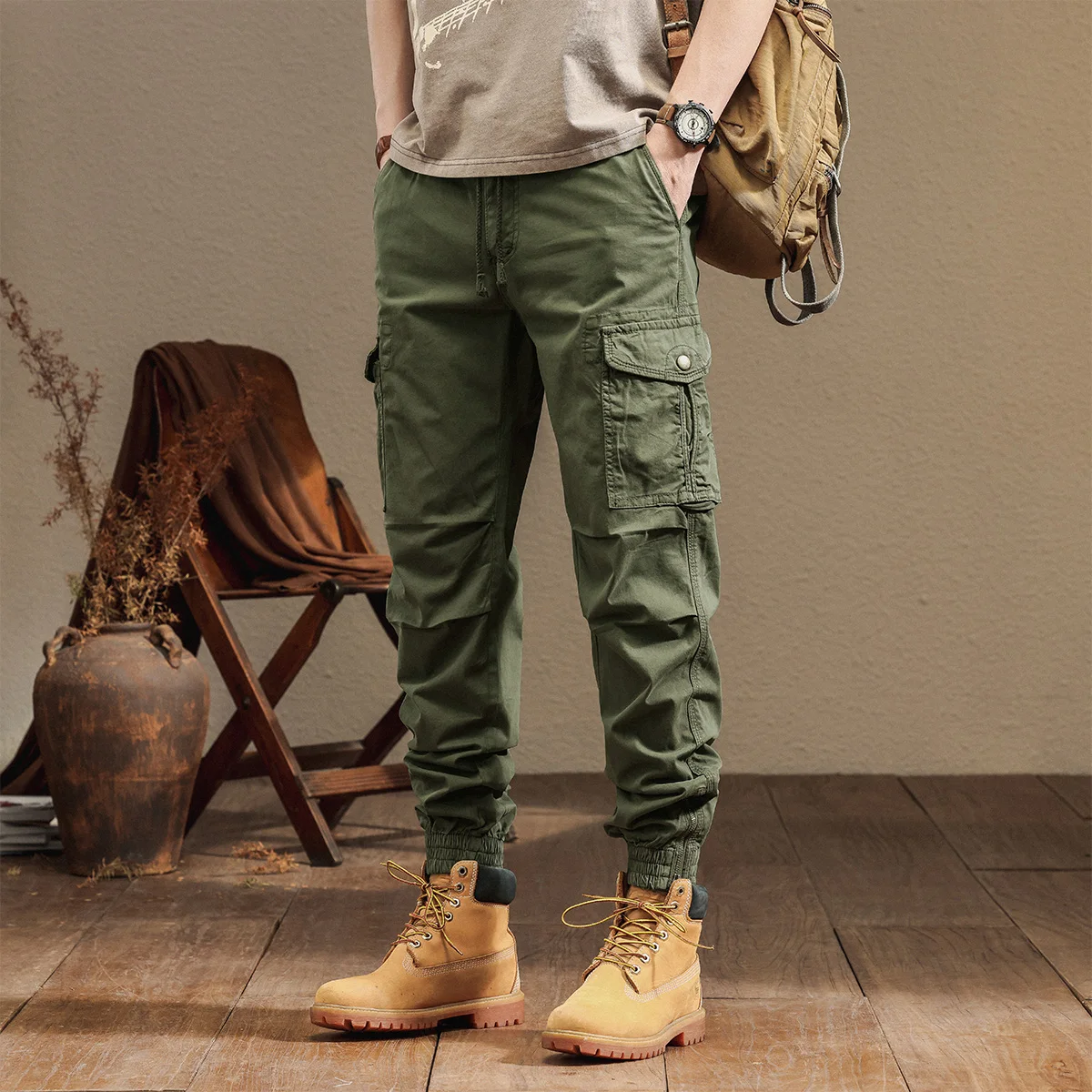 

Male Work Pants Men's Spring New Trendy Brand Outdoor Casual Pants Large Size Ankle Binding Loose Fit Trendy Brand Sports Pants