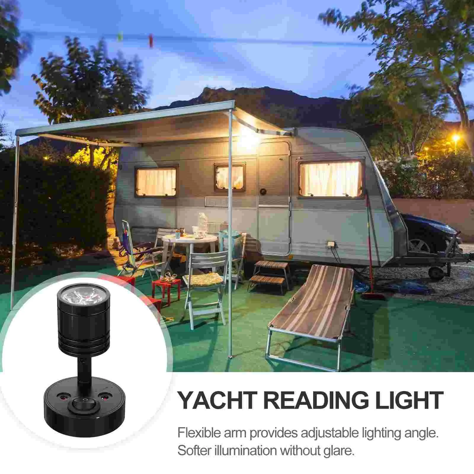 12 Volt Light Bulb RV Reading Spotlight Touring Caravan Black Aluminum Lamp Holder Travel