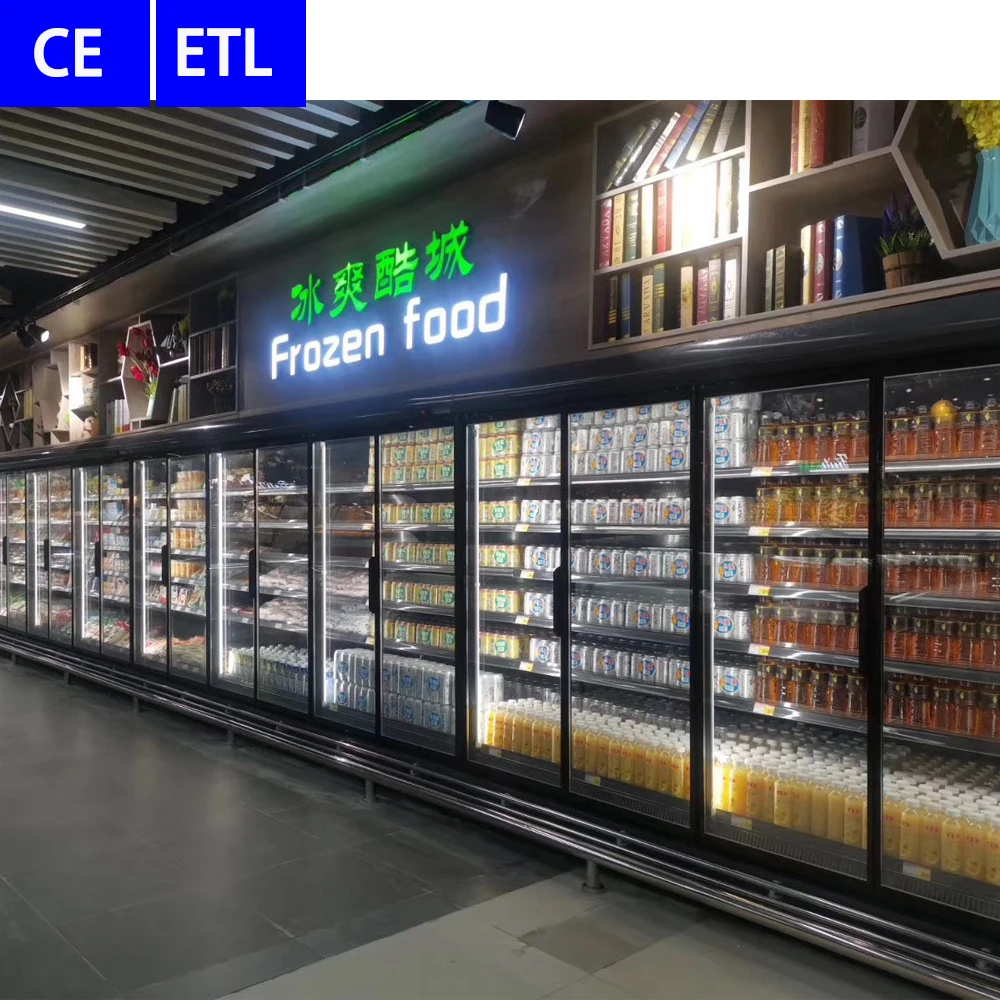 

Холодильник для напитков с двойной дверью и стеклянной витриной с холодильным оборудованием для хранения напитков и витрины