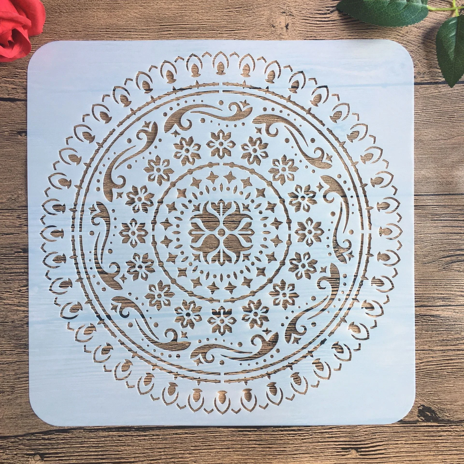 

30 * 30 cm large round flower mandala diy stencil painting scrapbook coloring engraving album decoration template stencil -g