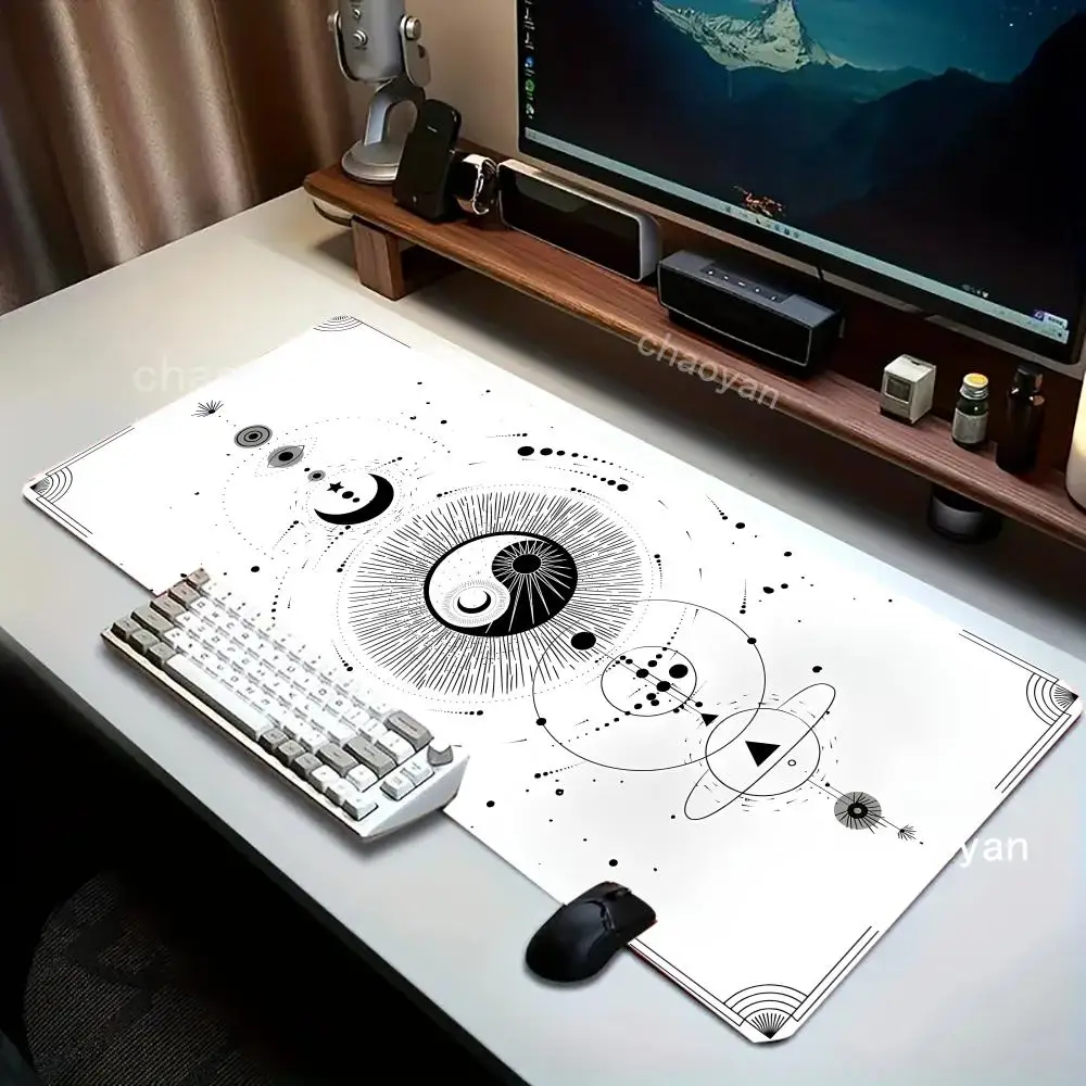 

Black Yinyang Desktops Gaming Mouse Pad Office Mouse Pad with Wrist Support Games Desk Mat,tNon-Slip desk mat,Gaming Mouse pads