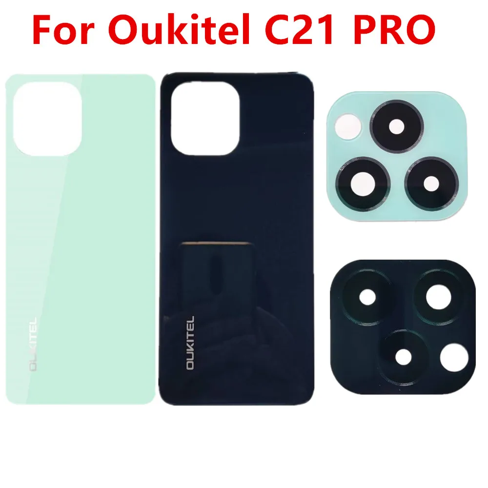 New Original For Oukitel C21 PRO 6.39inch Cellphone Housings Back Battery Cover Case Bottom Shell+Camera Lens Parts Glass