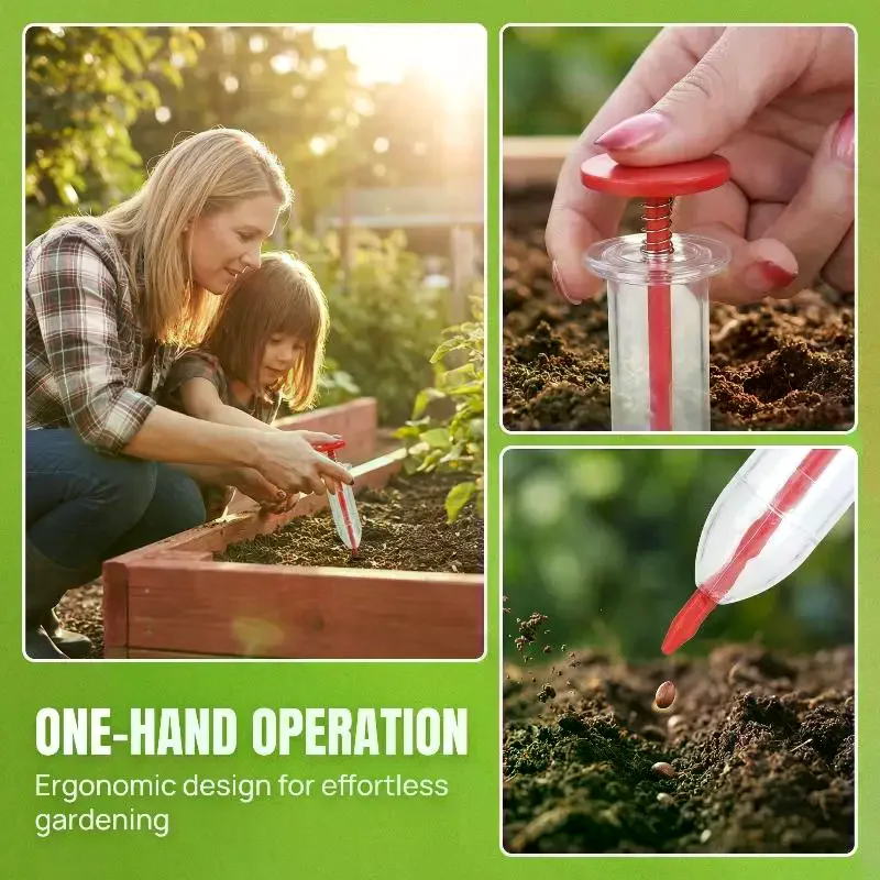 2Pcs Garden Sower Planter Mini Manual Seeder Dispenser For Seeding Flower Pot Flower Bed Gardening Seeder Tool view 4