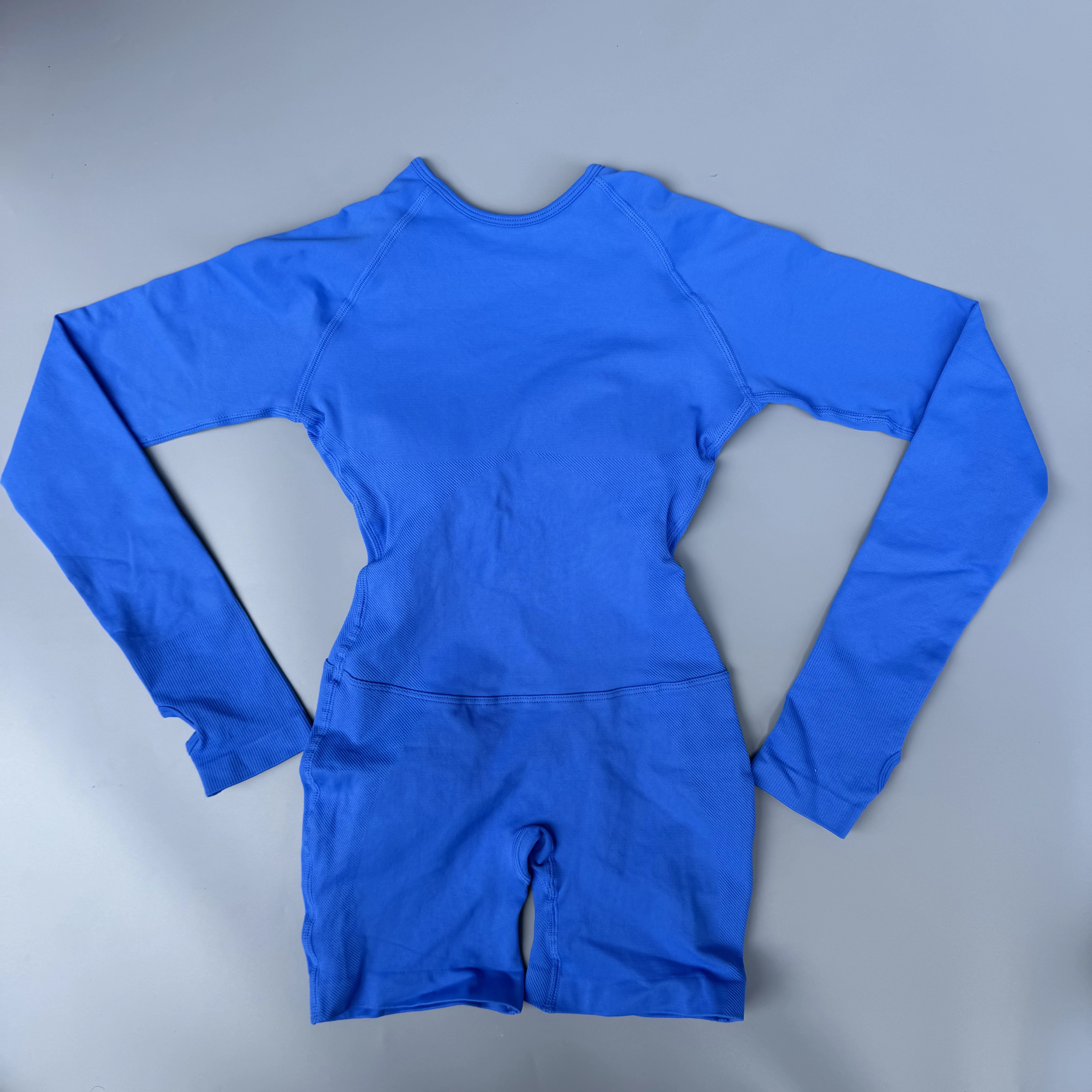 Women Long Sleeve One Piece Short Jumpsuit Seamless Backless Yoga Romper Gym Fitness Butt Workout Bodysuit Sportswear Playsuit