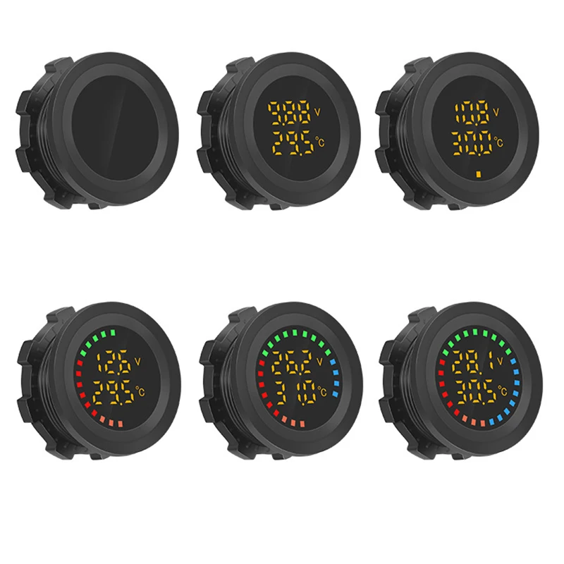 12V-24V doppio Display termometro per auto misuratore di tensione digitale voltmetro per auto DC impermeabile Monitor di temperatura rilevatore di