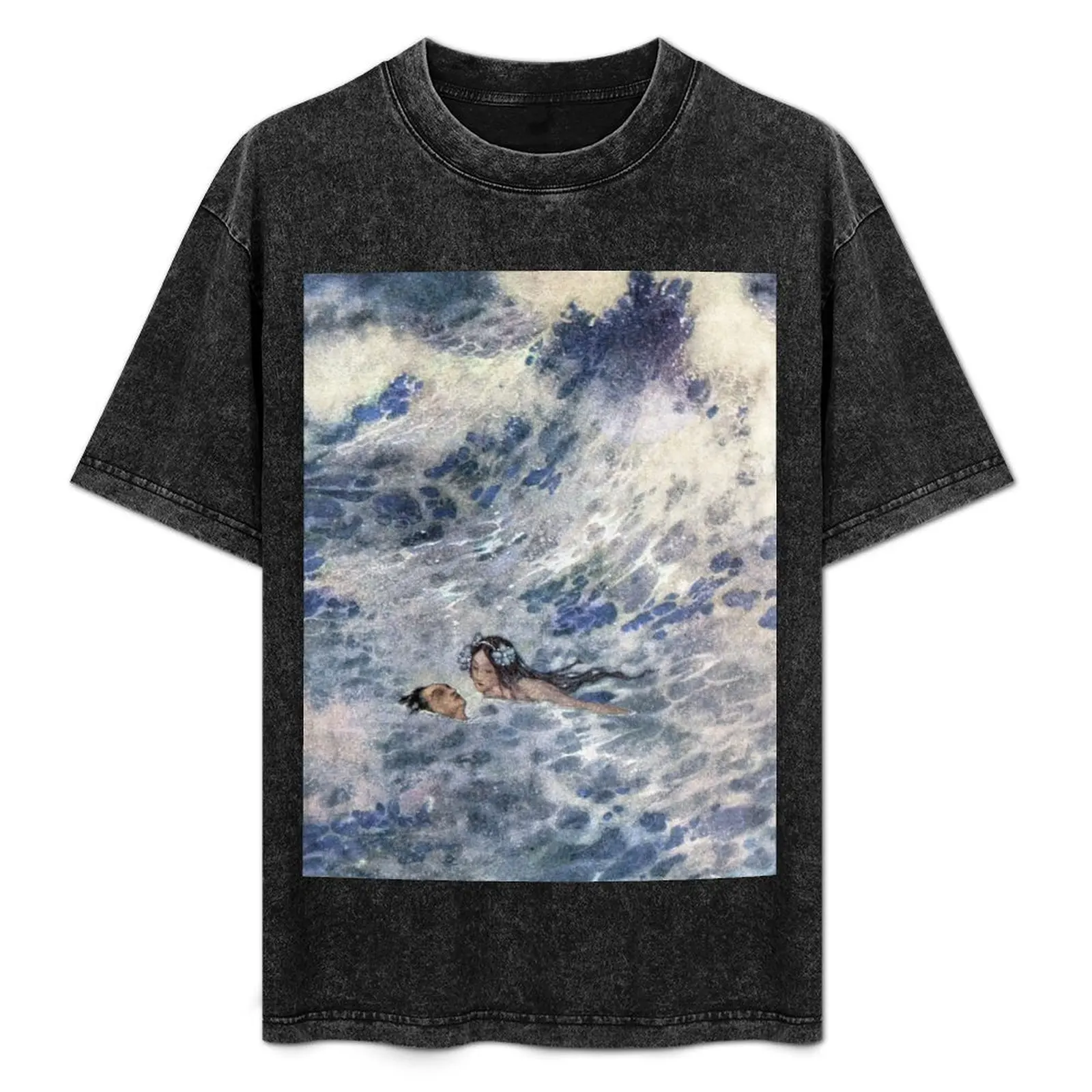 

The Prince and the Mermaid by Edmund Dulac T-Shirt Minimal Art Print T-Shirt