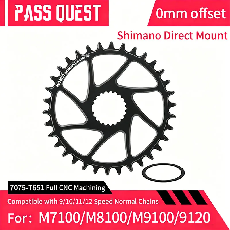 Coroa Única Narrow-Wide MTB com Montagem Direta para Shimano M8100 M7100, Pedivela de Bicicleta de Montanha 12 Velocidades, Peças para Ciclismo