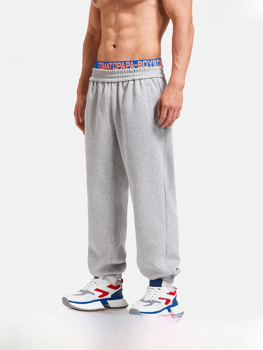 

Мужские повседневные брюки Atopapa с двойным поясом, прямые, из хлопка и полиэстера, для молодежи, осень-зима