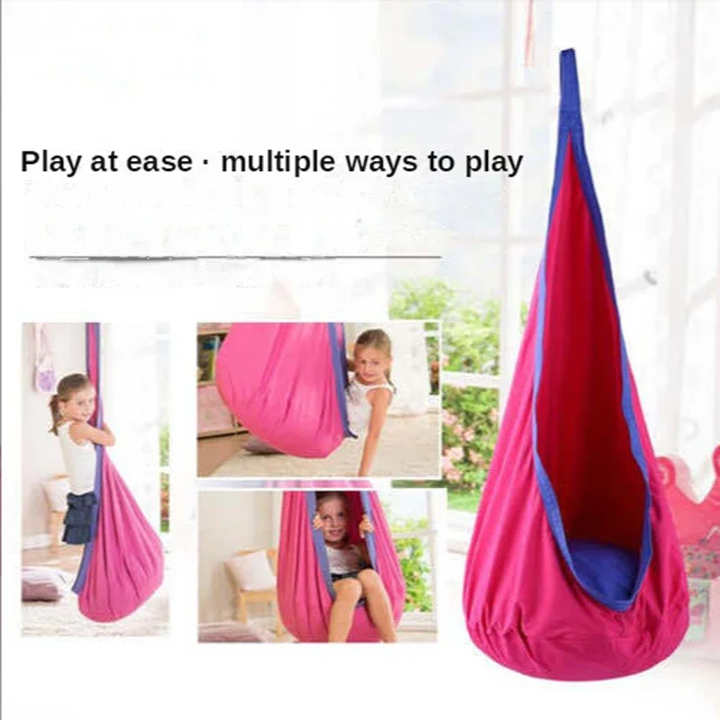 Children\'s Hanging Chair Hammock Elastic Bed Portable Parachute Cloth Swing Bed Indoor with Inflatable Cushion Hanging Chairs