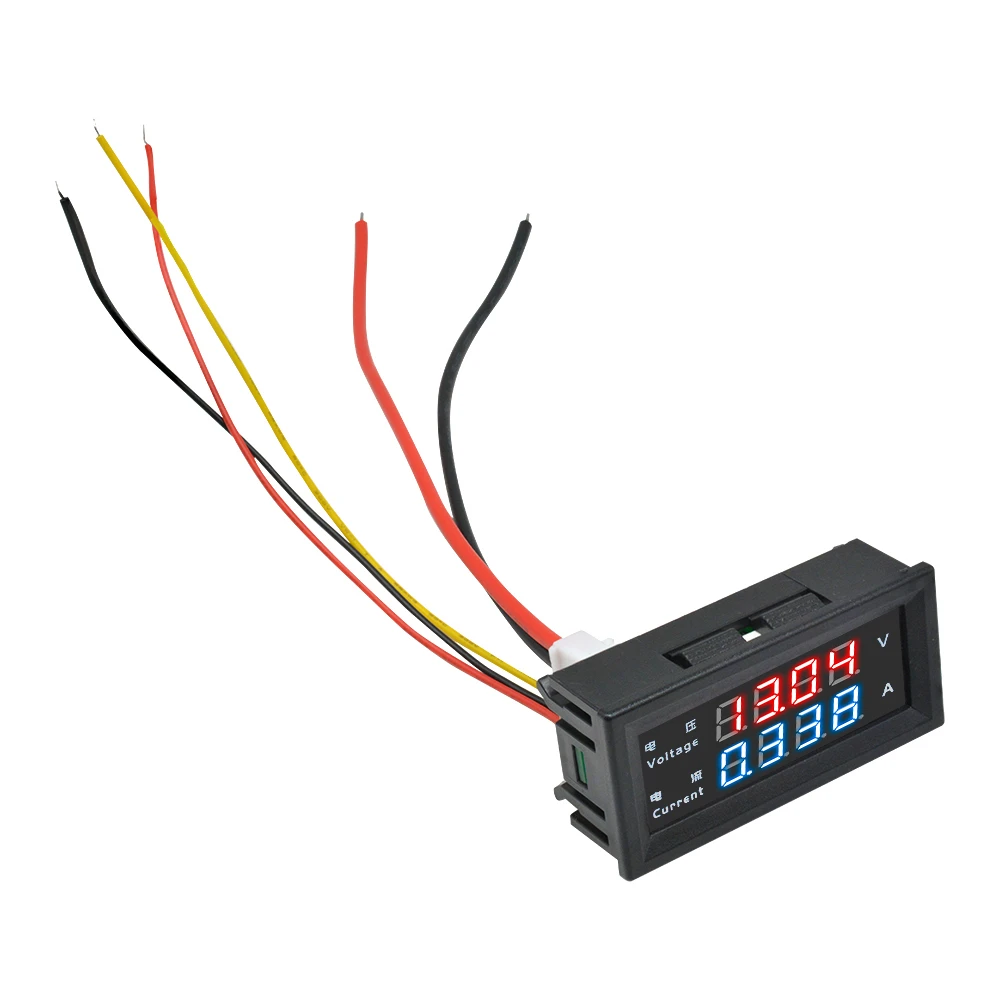 M4430 DC 0-100V 10A Electronic Digital Voltmeter Ammeter Red Blue LED Display Voltage Current Meters Tester Detector