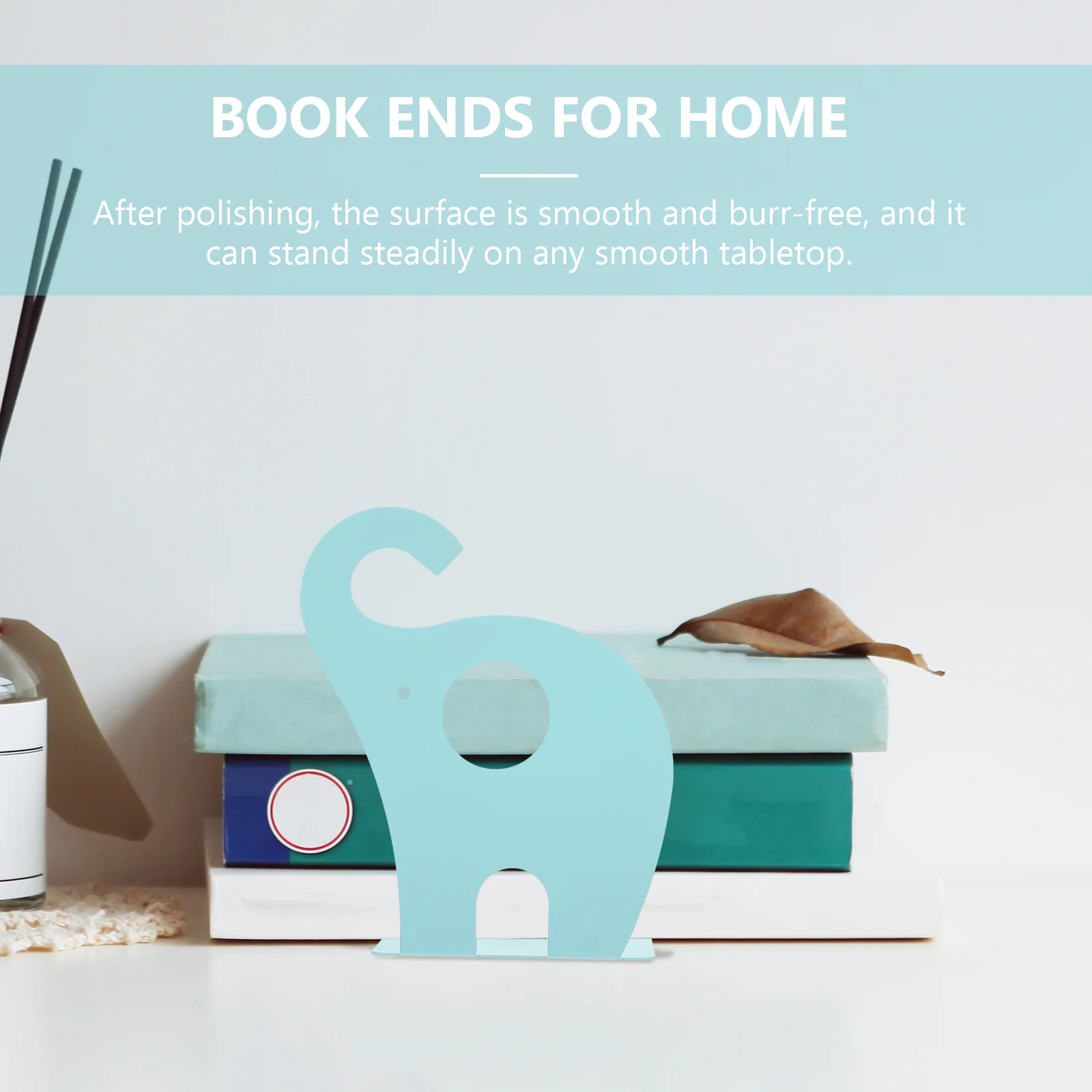 Display Book Elephant Bookend Holder Stopper Decorate Adjustable Angle Stand Metal Multi-function Bookshelf